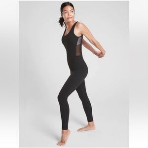 Athleta Aspiration Bodysuit - Black with Mesh Size Small